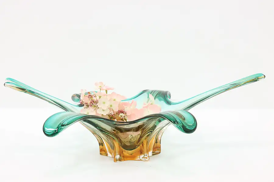 Main image of Italian Murano Art Glass Vintage Blown Glass Bowl Sculpture