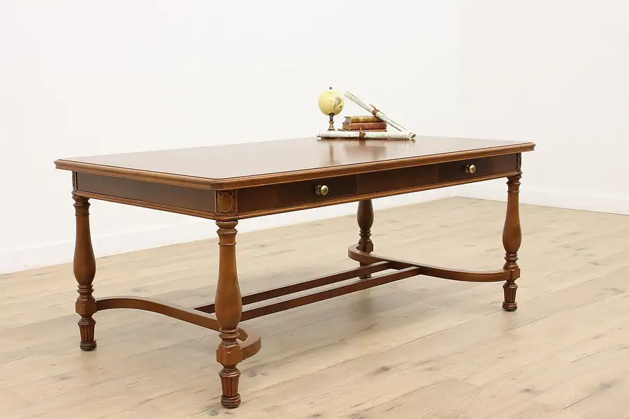 Main image of Walnut Antique 6' Conference or Library Table, Desk, Doton Dunton