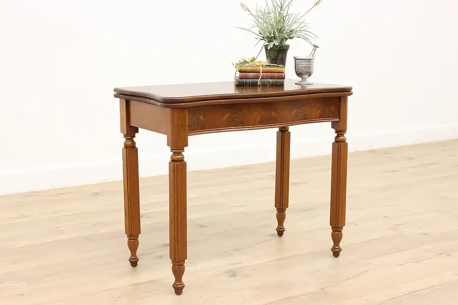 Main image of Victorian Antique Walnut Hall Console or Flip Top Game Table