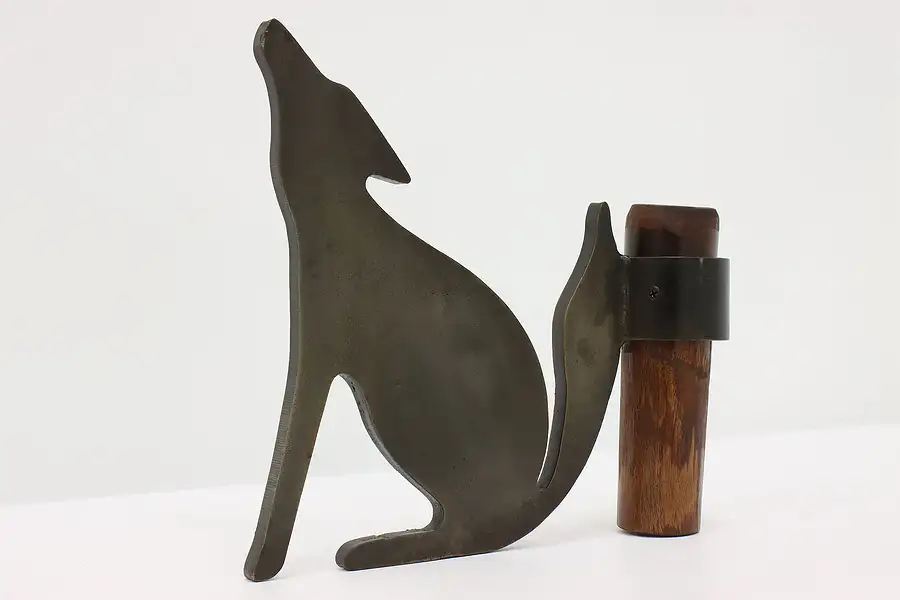 Main image of Farmhouse Vintage Iron Coyote Fence Post Topper