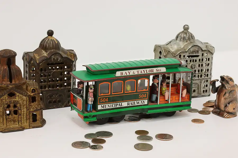 Main image of Vintage San Francisco Tin Cable Car Toy, Verona