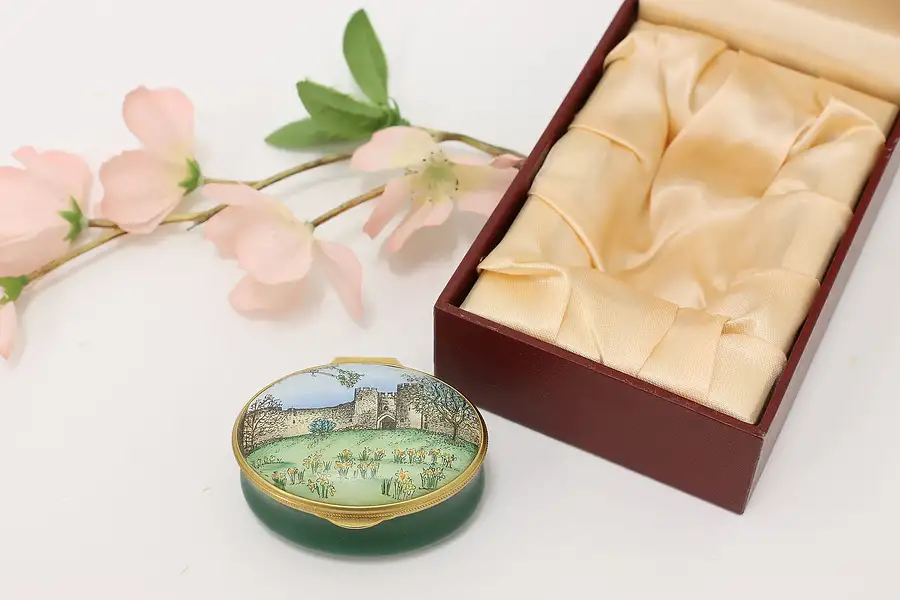 Main image of Amberly Castle Enamel & Copper Painted Jewel Box Staffordshire