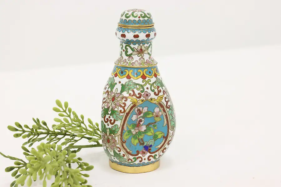 Main image of Chinese Traditional Cloisonne Vintage Inlaid Enamel Bottle