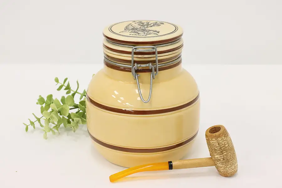 Main image of Farmhouse Vintage Ceramic Tobacco Humidor, Comoy of London
