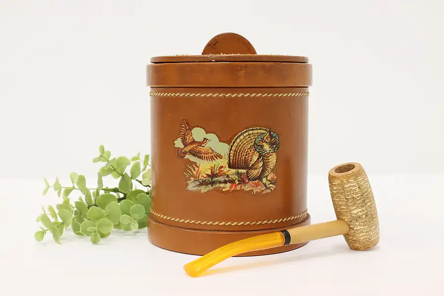 Main image of Farmhouse Leather Tobacco Humidor, Wild Game, Banded Star
