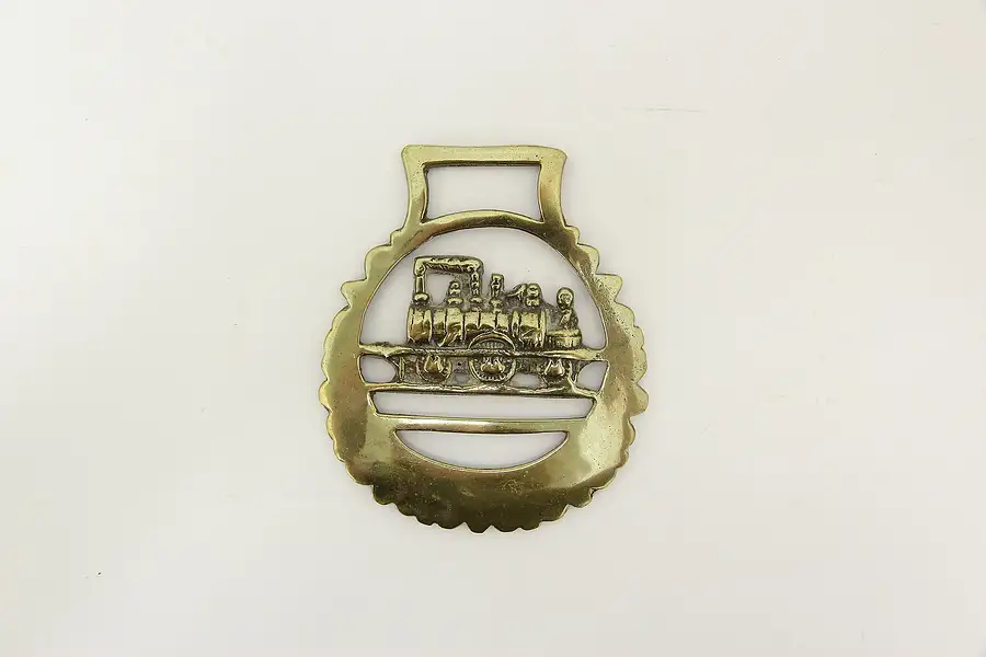 Main image of Horse Vintage Brass Harness Medallion, Train