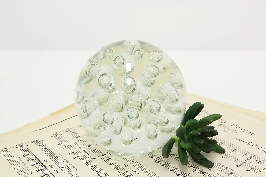 Main image of Giant Glass Vintage Paperweight, Controlled Bubbles