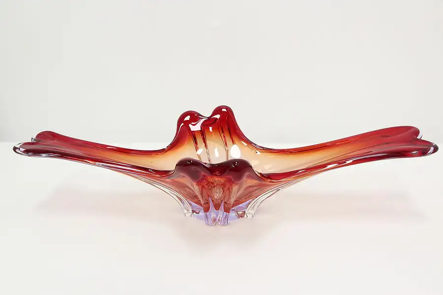 Main image of Murano Venetian Italian Art Glass Sculpture Centerpiece Bowl