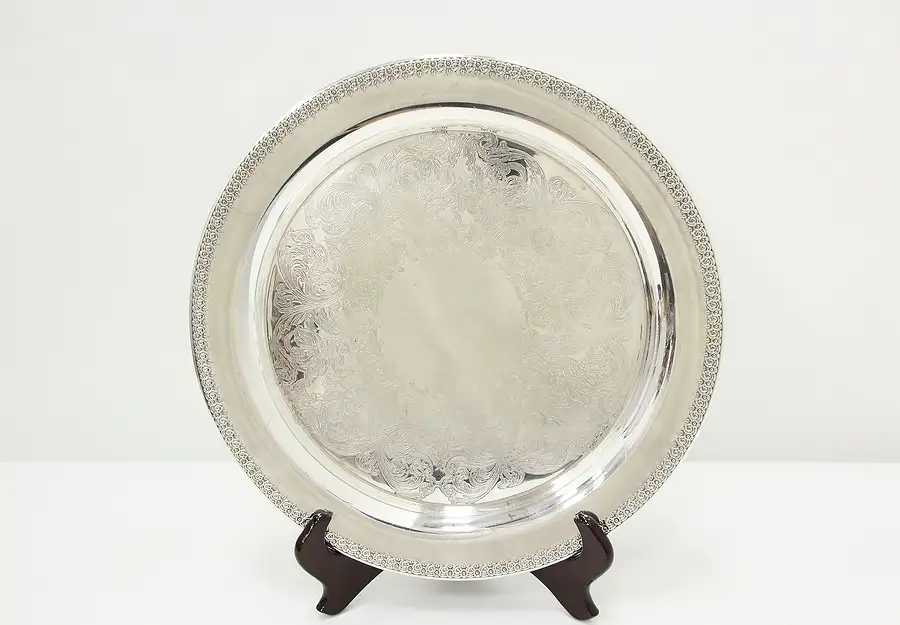 Main image of Rose Marie Silverplate Vintage Serving Tray, Rogers