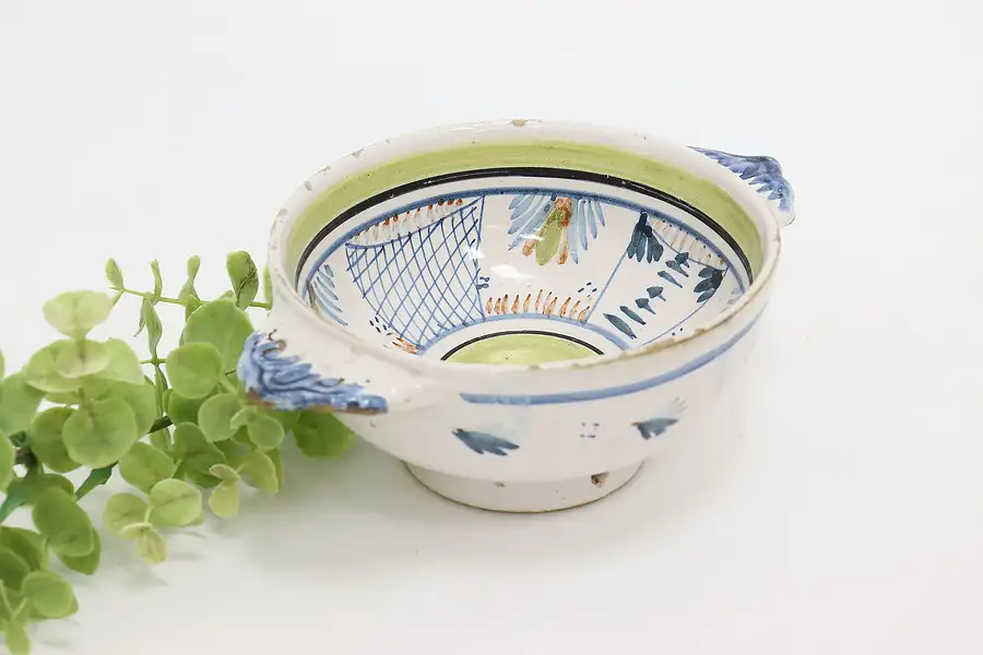 Main image of French Vintage Quimper Hand Painted Porringed Bowl