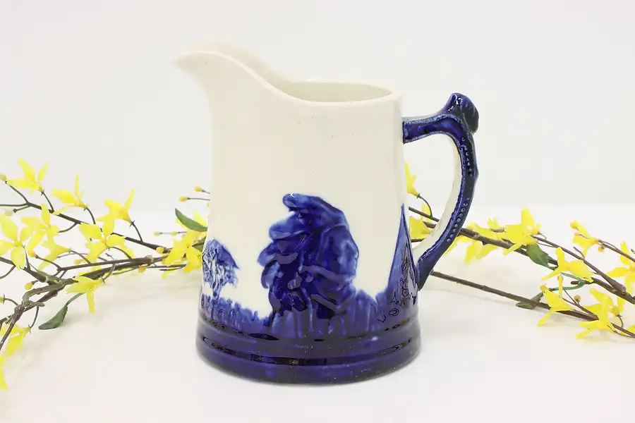 Main image of Old Sleepy Eye Antique Painted Stoneware 1 Quart Jug Pitcher