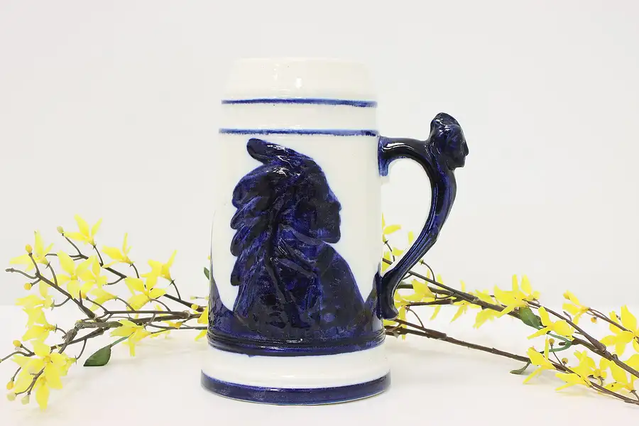 Main image of Old Sleepy Eye Antique Painted Stoneware Beer Stein or Mug