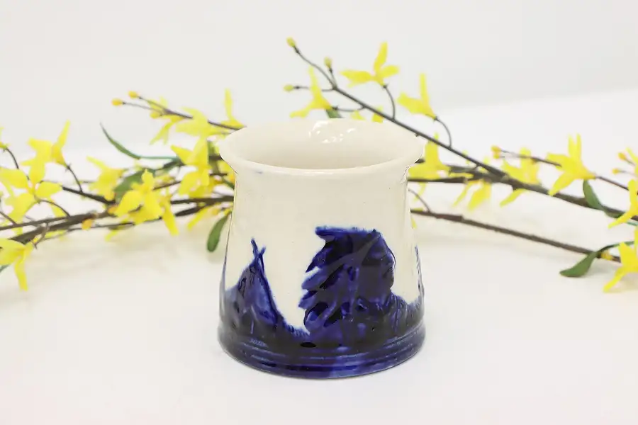 Main image of Old Sleepy Eye Antique Painted Stoneware Sugar Bowl