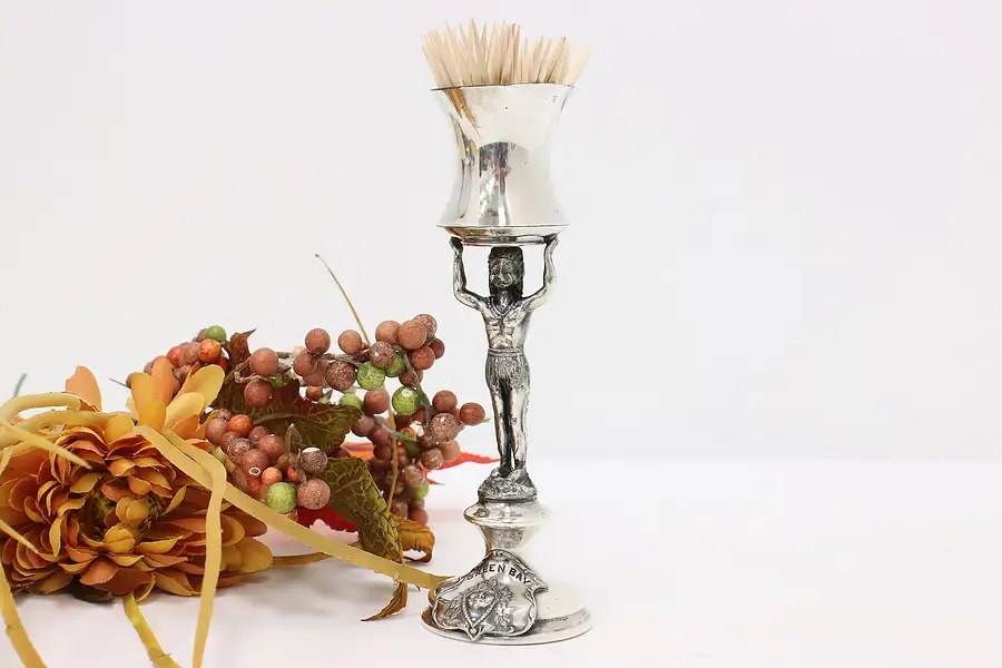 Main image of Native American Antique Silver Toothpick Holder, Green Bay