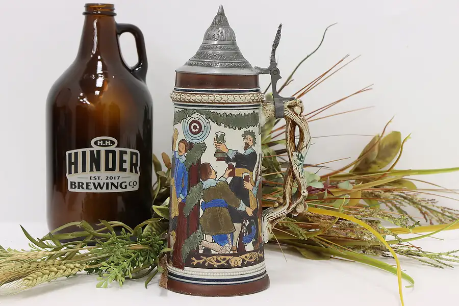 Main image of German Farmhouse Antique Beer Stein or Mug, Shooting Contest