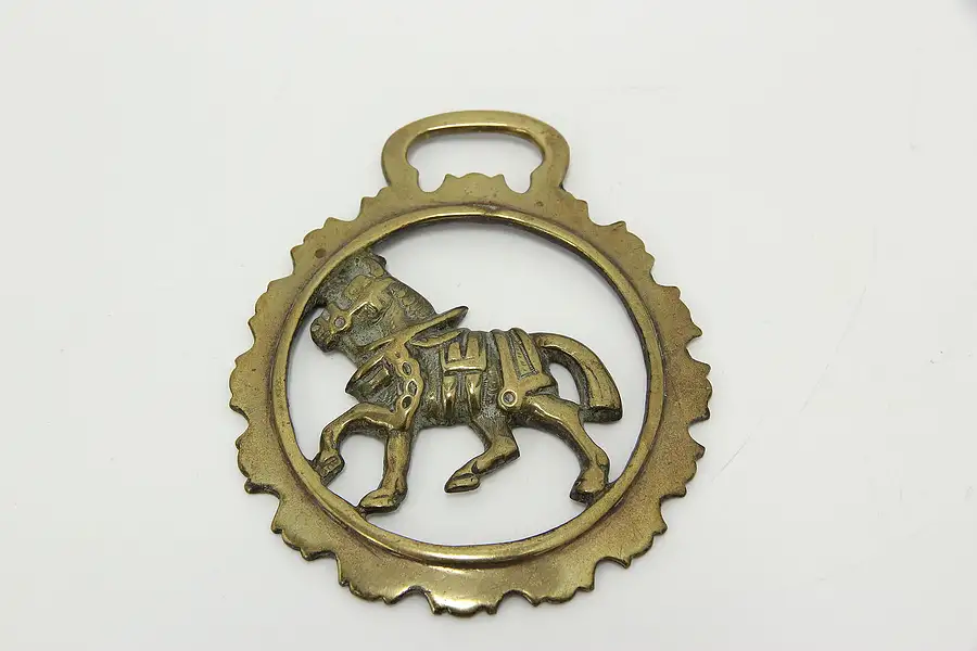 Main image of Horse Vintage Brass Harness Medallion, Horse