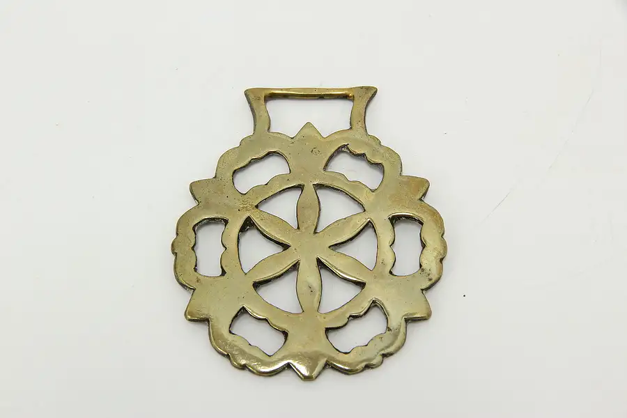 Main image of Horse Vintage Brass Harness Medallion, Star