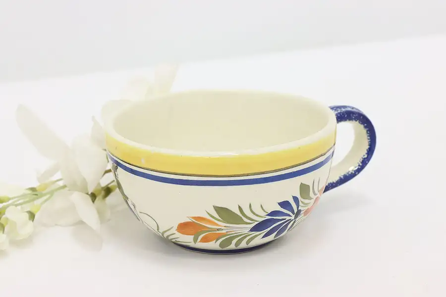 Main image of French Vintage Henriot Quimper Hand Painted Coffee Soup Cup