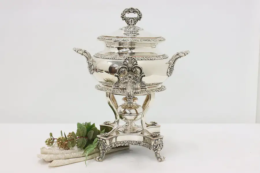 Main image of Victorian Antique Silverplate Coffee Cider or Tea Samovar