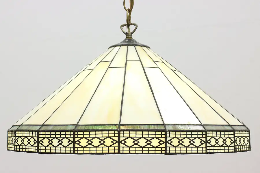 Main image of Arts & Crafts Vintage Stained Glass Craftsman Light Fixture