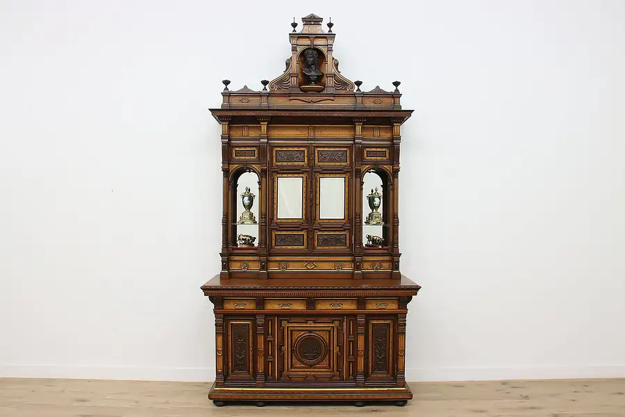 Irish Victorian Antique Cabinet of Curiosities or Back Bar #48160