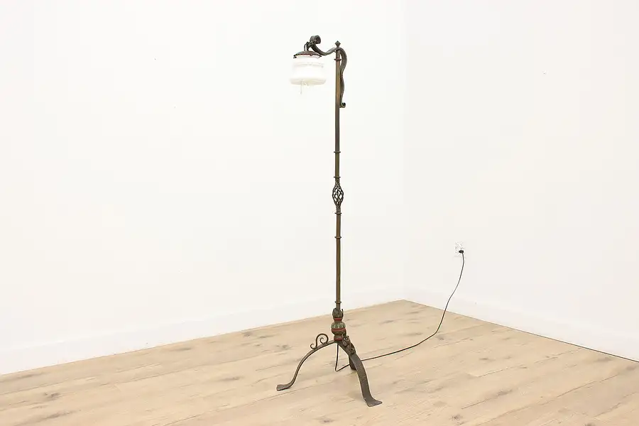 Main image of Spanish Colonial Vintage Wrought Iron Bridge Floor Lamp