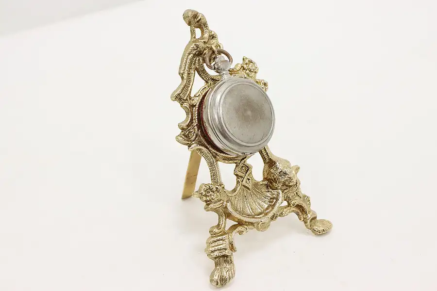 Main image of Victorian Antique Gilt Painted Pocket Watch Stand, Cherub