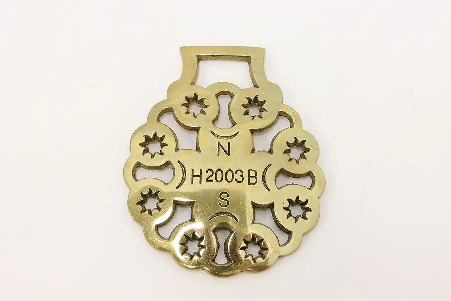 Main image of Horse Vintage Brass Harness Medallion, Stars
