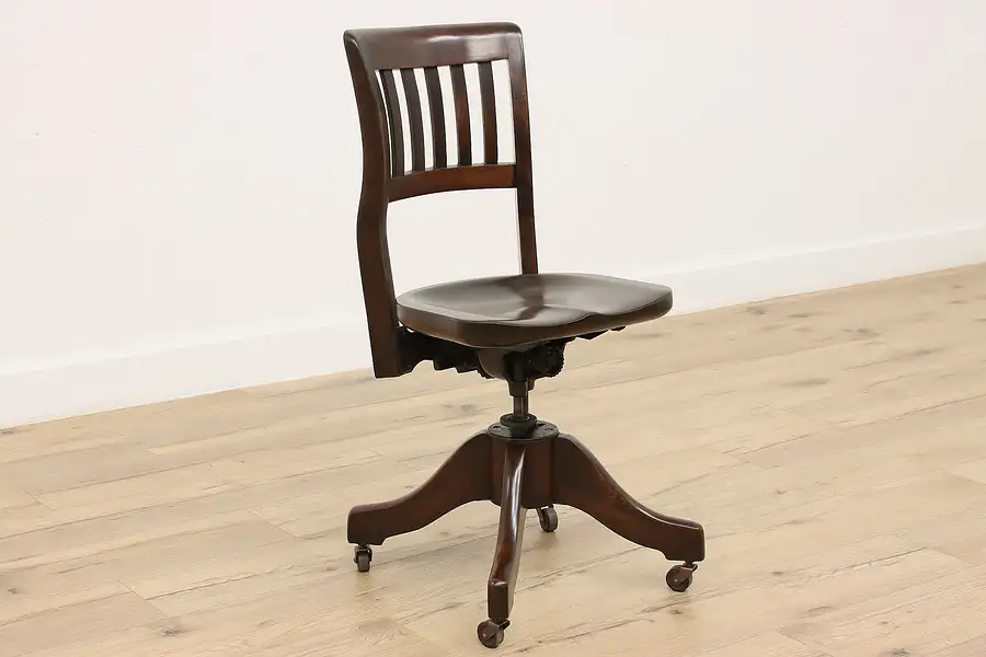 Main image of Traditional Antique Adjustable & Swivel Office Desk Chair