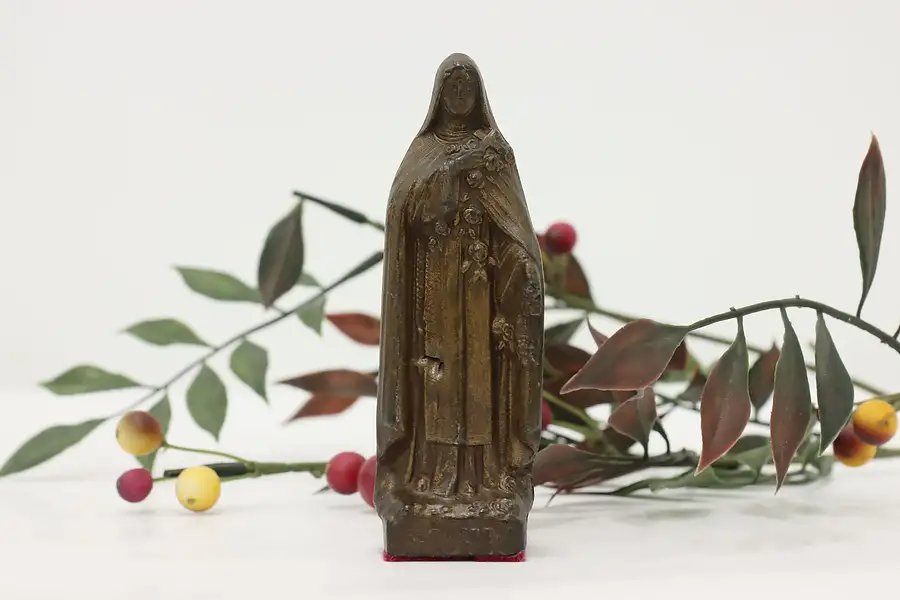 Main image of French Antique St. Thérèse Patinated Sculpture