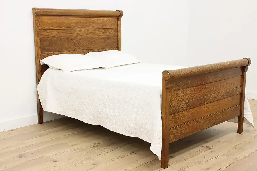 Main image of Farmhouse Antique Quarter Sawn Oak Full or Double Size Bed