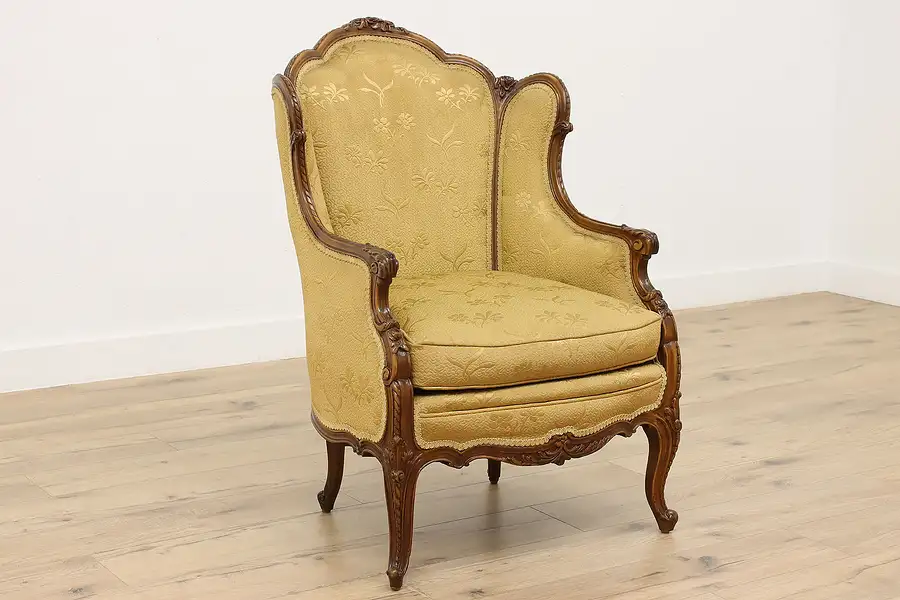 Main image of French Design Antique Wingback Living Room or Library Chair