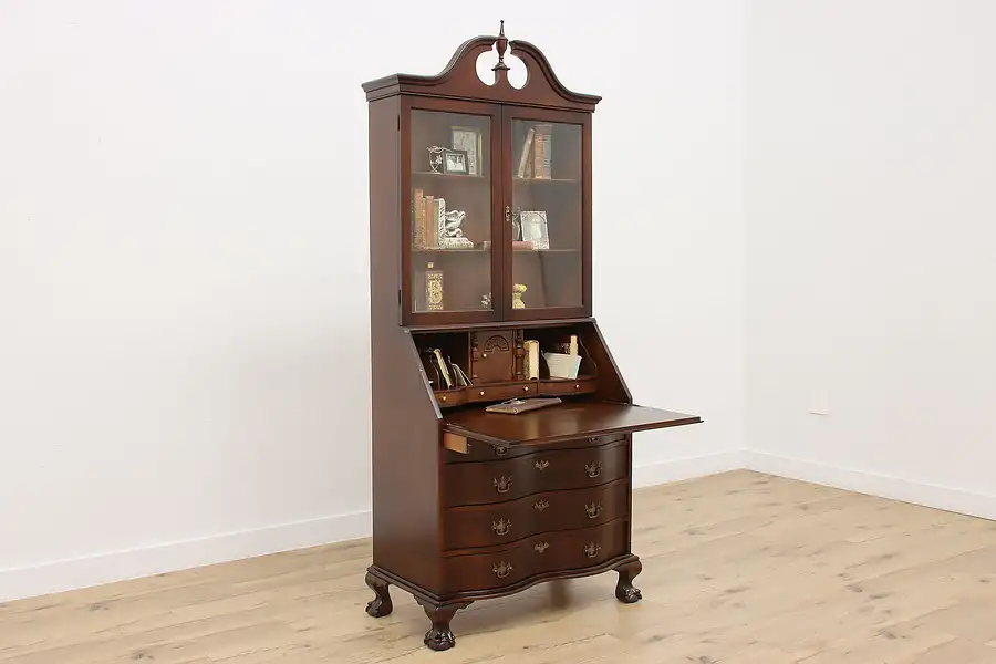 Main image of Georgian Vintage Mahogany Drop Front Secretary & Bookcase