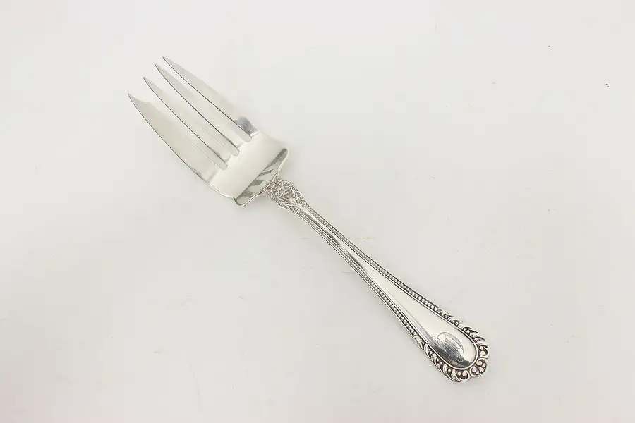 Main image of Gorham Antique Silverplate Meat Serving Fork "D" Mono