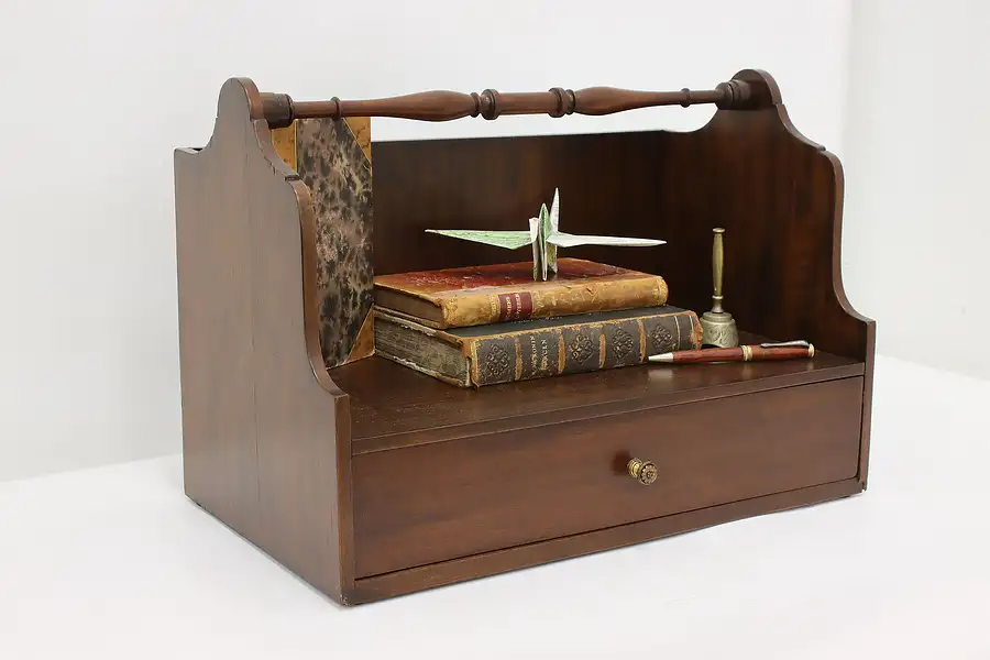 Main image of English Traditional Antique Mahogany Book Dresser Bath Caddy