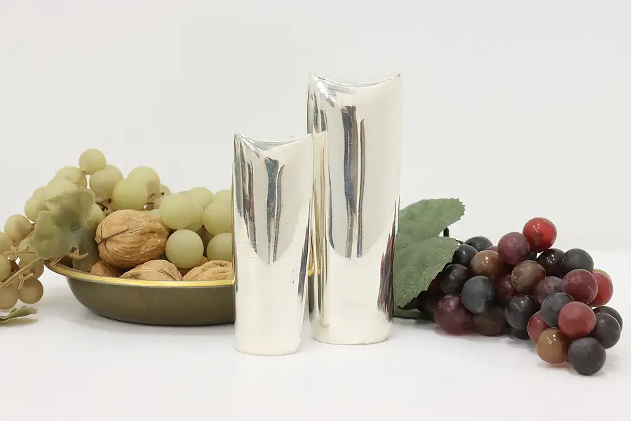 Main image of Midcentury Modern Sterling Silver Salt Pepper Shakers Ortega
