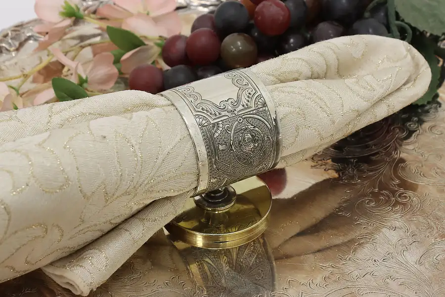 Main image of Victorian Antique Embossed Silverplate Napkin Ring