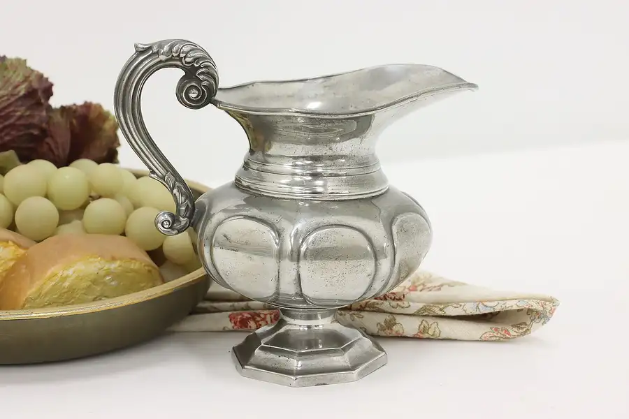Main image of English Antique Pewter Creamer Pitcher, Dixon