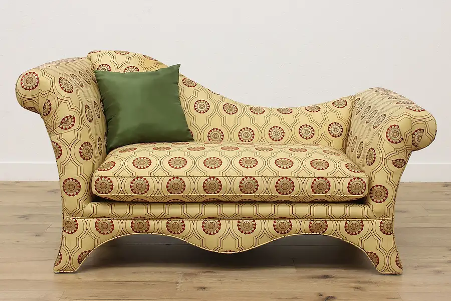 Main image of Traditional Vintage Upholstered Chaise Lounge or Couch