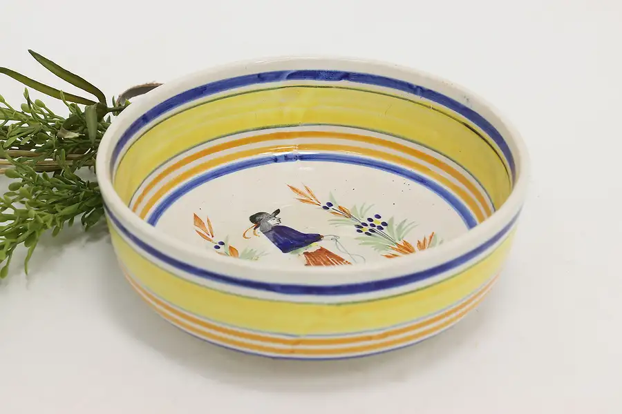 Main image of French Brittany Vintage Quimper Hand Painted Soup Bowl
