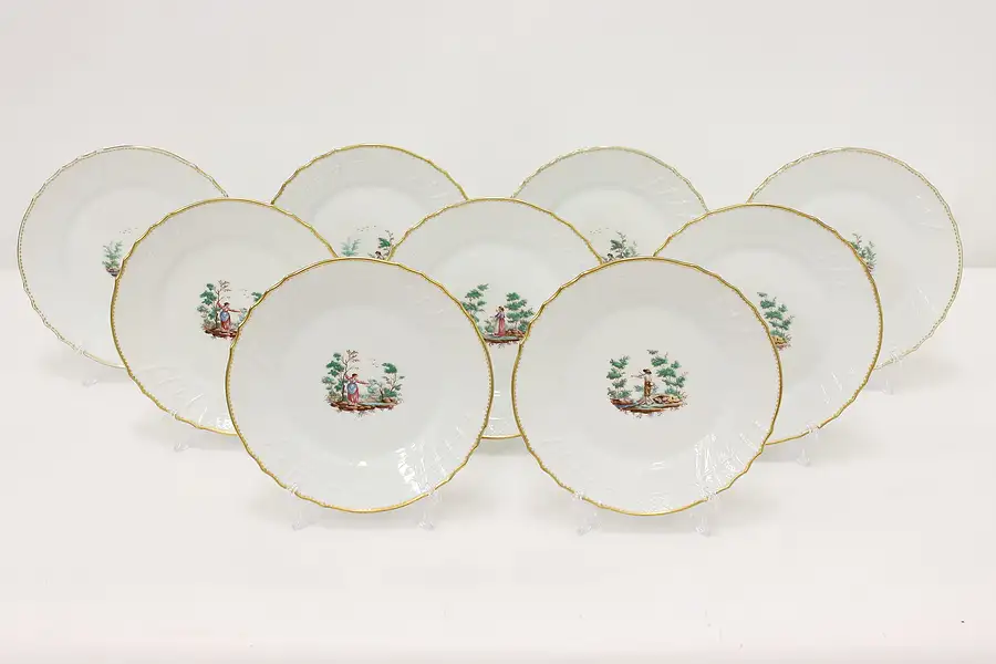 Main image of Set of 9 Vintage Italian 8" Salad Plates, Mantova Ginori