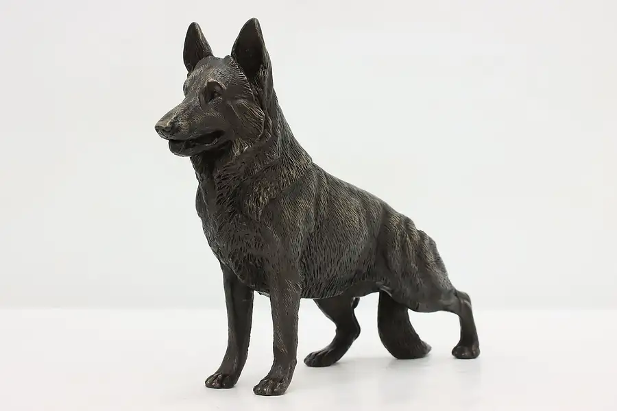 Main image of German Shepherd Alert Vintage Dog Sculpture