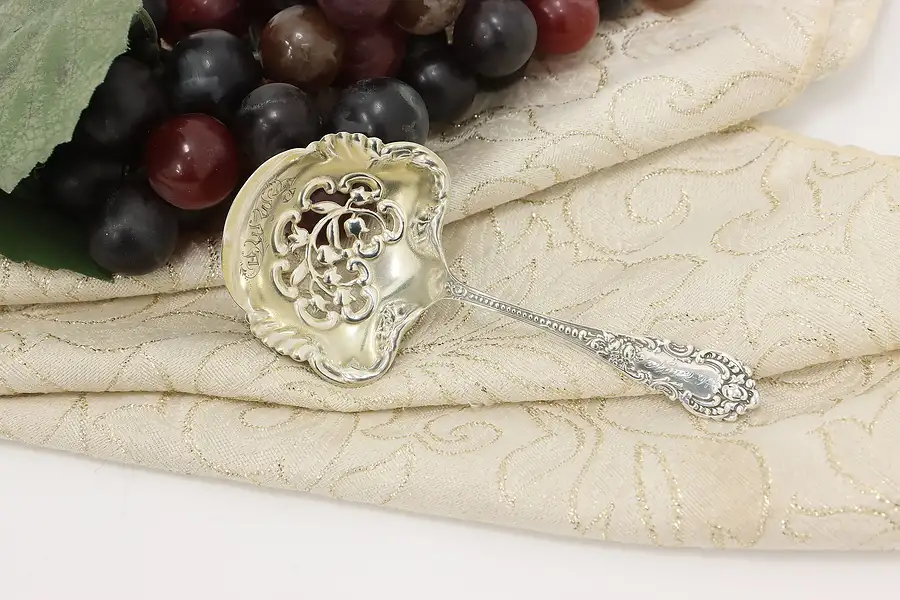 Main image of Victorian Antique Sterling Silver Pierced Serving Spoon