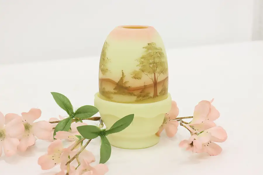 Main image of Fenton Vintage Glowing Satin Glass Fairy Lamp, Finn