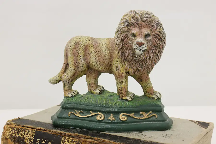 Main image of King of the Jungle Vintage Iron Lion Door Stop Sculpture