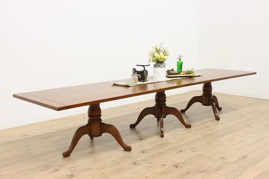 Main image of English Farmhouse Cherry 14' Harvest Dining Conference Table