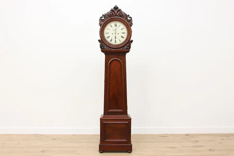 Scottish Antique Mahogany Grandfather Tall Clock Breckenridge #51795
