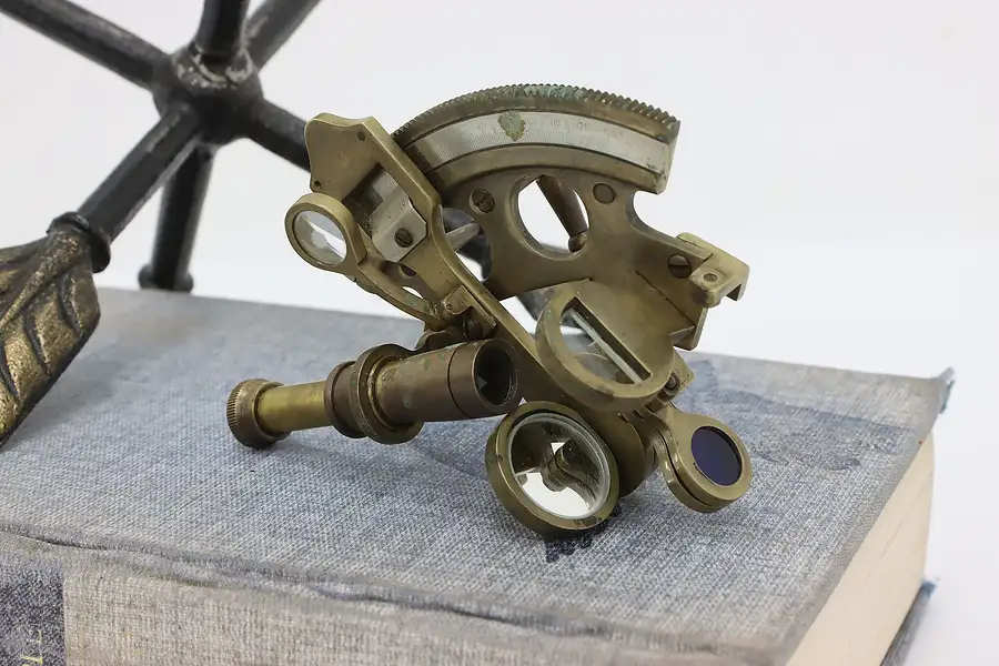 Main image of English Nautical Vintage Brass Sextant, Nauticalia