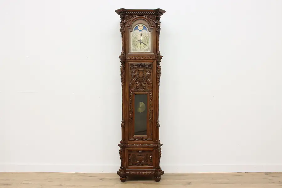 Main image of Renaissance Antique Grandfather Tall Case Clock, Angels