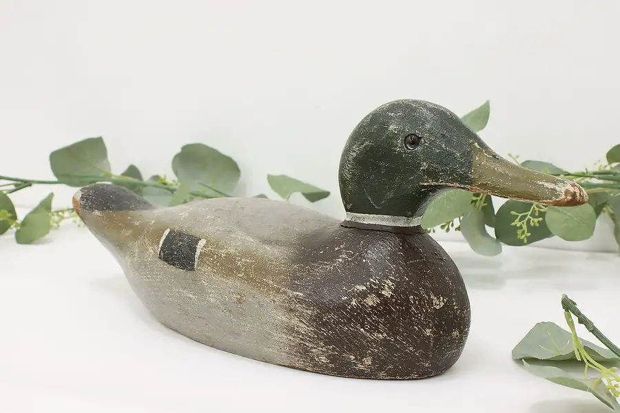 Main image of Farmhouse Antique Painted Mallard Duck Decoy Sculpture